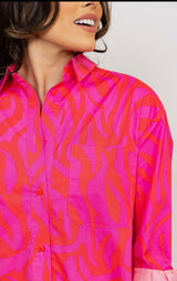 Zebra Print Shirt Dress