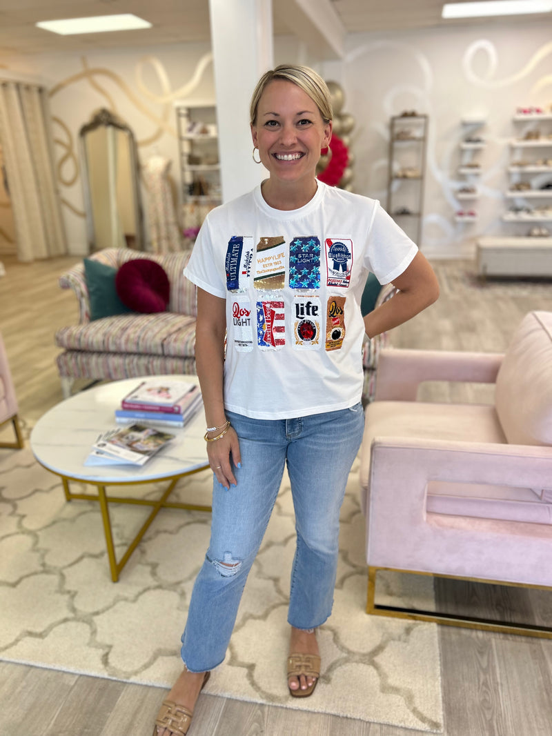 Red White and Beer Tee