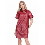 Garnet Vegan Leather Dress