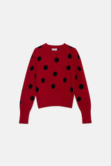 Red and Black Dot Sweater