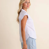 Hampton Top | Blue & White Stripe