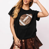 Black Jeweled Football Tee