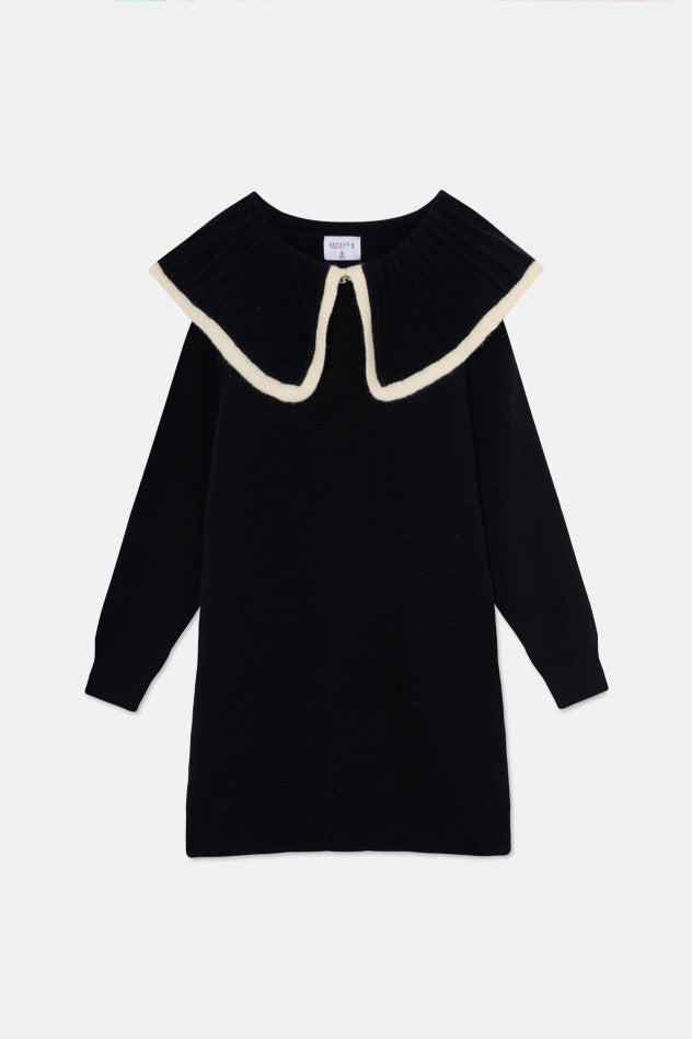 Black Collar Sweater Dress