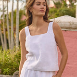 White Linen Top