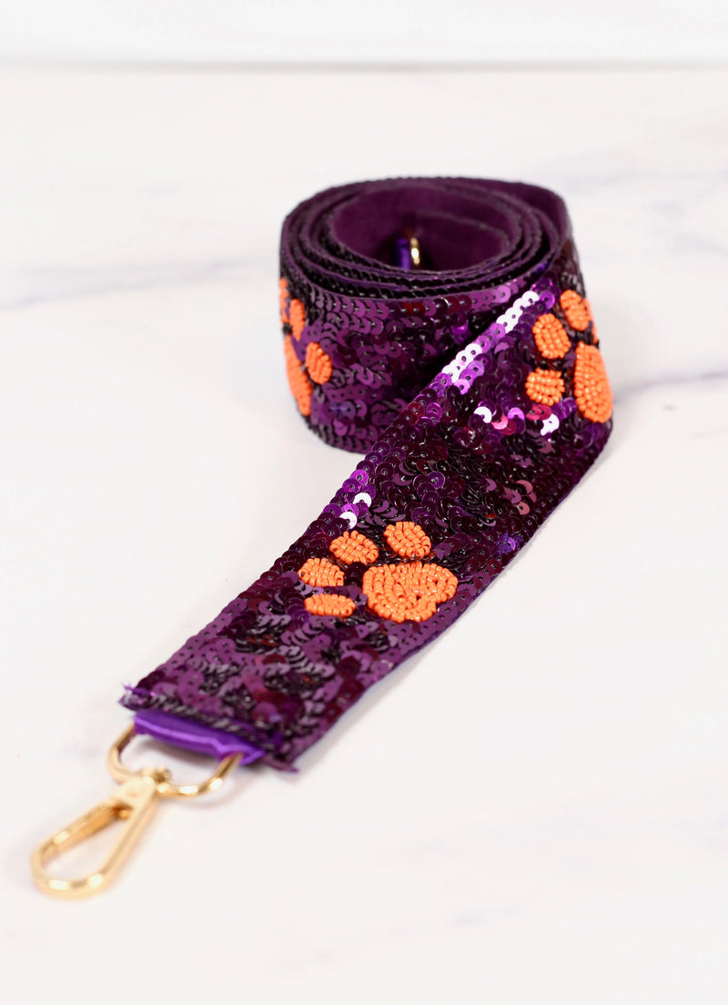 Tiger Paw Sequin Crossbody Strap
