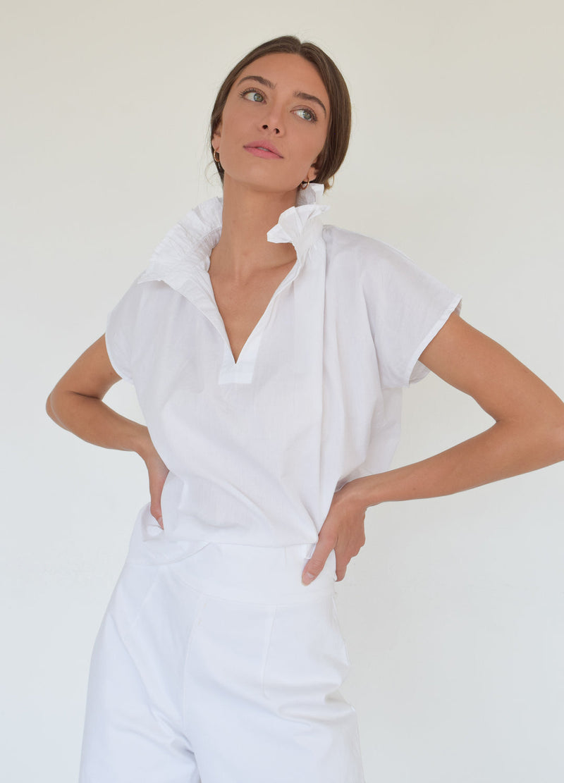 Vicki Short Sleeve Top | White