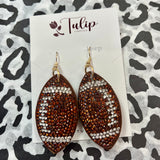 Football Crystal Earring