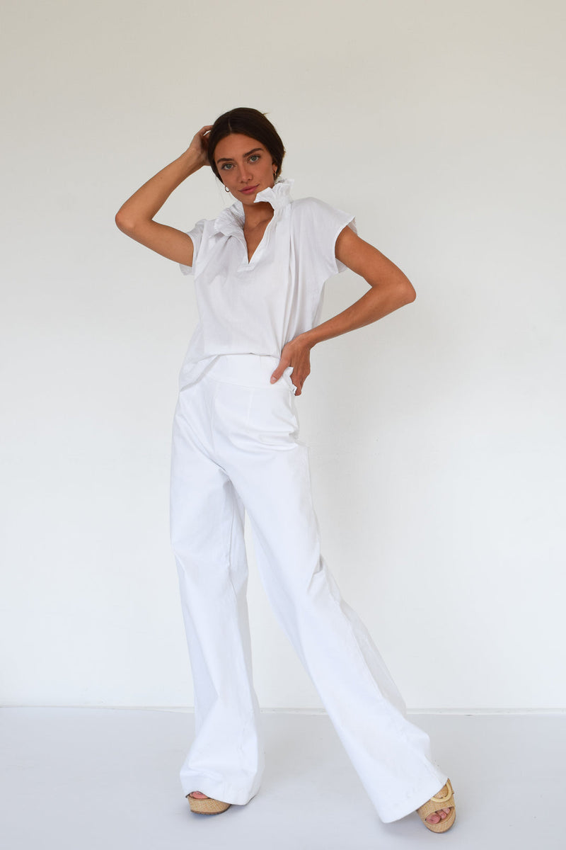 Vicki Short Sleeve Top | White